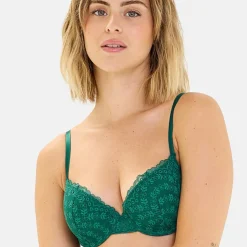 Soutien-gorge Angélique coques à armatures - vert sapin