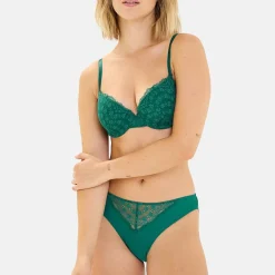 Soutien-gorge Angélique coques à armatures - vert sapin