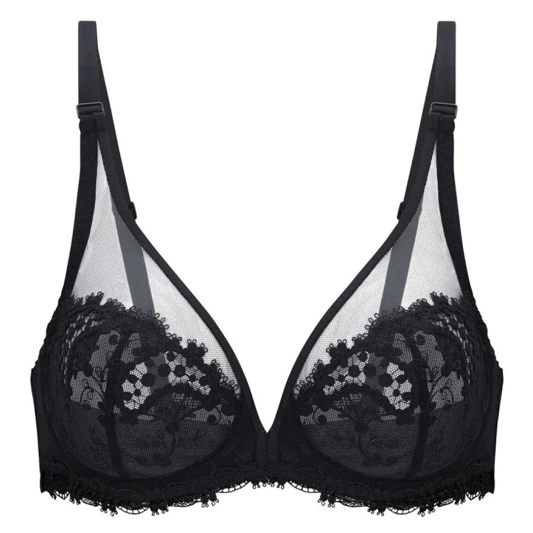 Soutien-gorge armatures décolleté plongeant noir