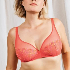 Soutien-gorge avec armatures décolleté plongeant - orange