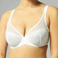 Soutien-gorge avec armatures décolleté plongeant Blanc