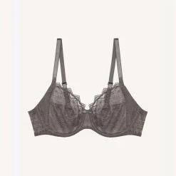 Soutien-gorge avec armatures détails en crochet - Gris