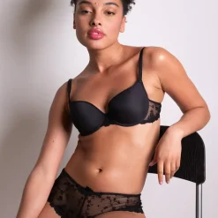 Soutien-gorge balconnet à armatures - Noir