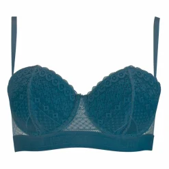 Soutien-gorge bandeau à armatures souples femme Dentelle bleu