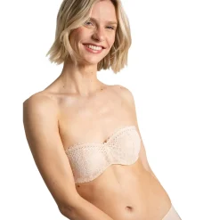 Soutien-gorge bandeau à armatures beige