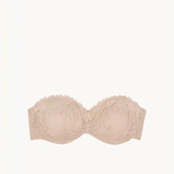 Soutien-gorge bandeau à armatures beige