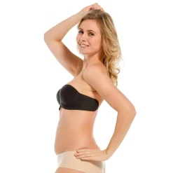 Soutien-Gorge Bandeau Adhésif Sans Dos Noir