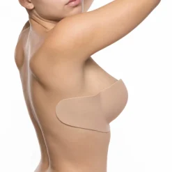 Soutien-gorge bandeau adhésif dos nu chair en tissu