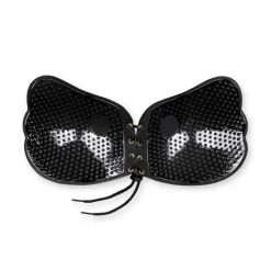 Soutien-gorge bandeau adhésif dos nu Noir
