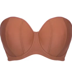 Soutien-gorge bandeau armatures marron en nylon