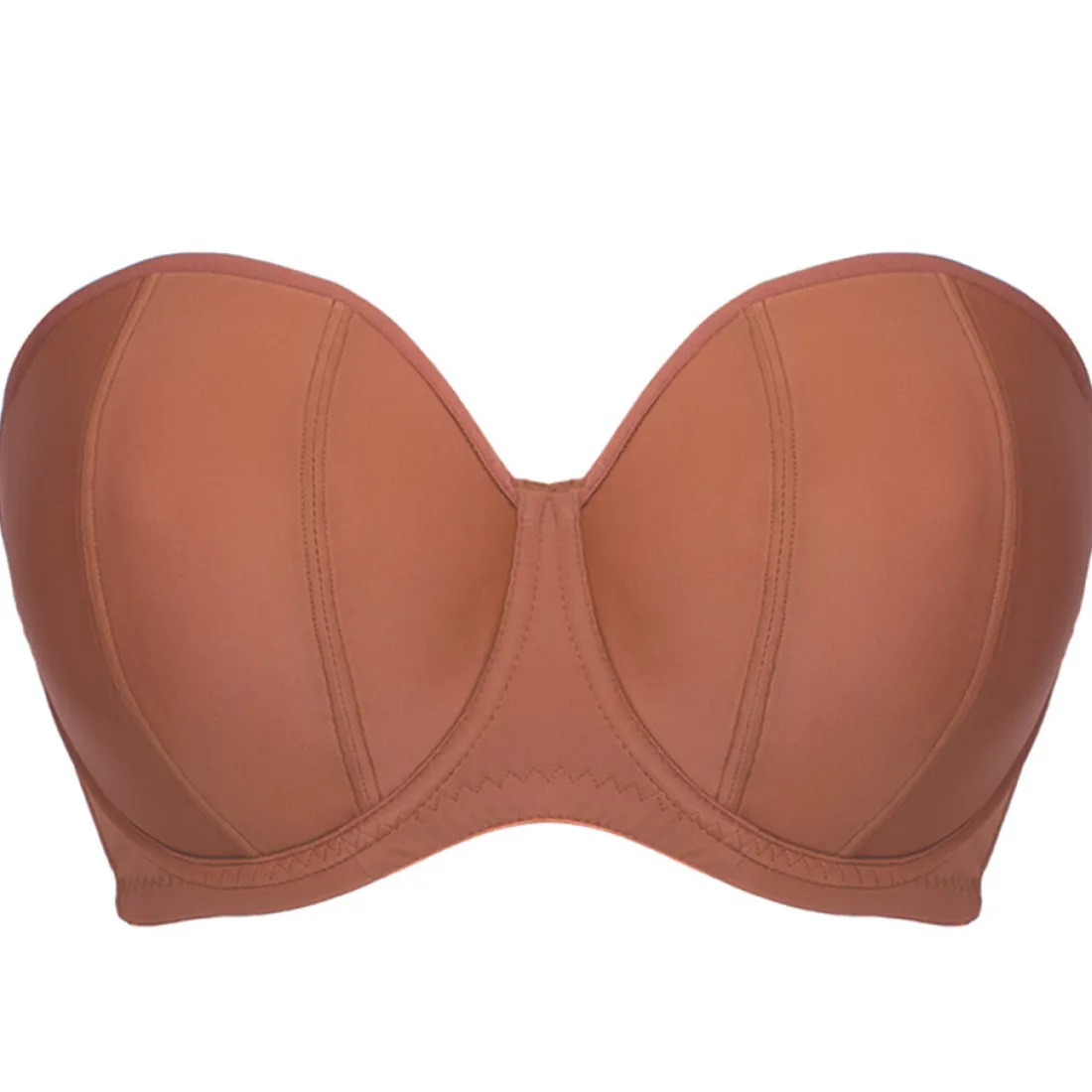 Soutien-gorge bandeau armatures marron en nylon