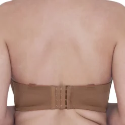 Soutien-gorge bandeau armatures marron en nylon