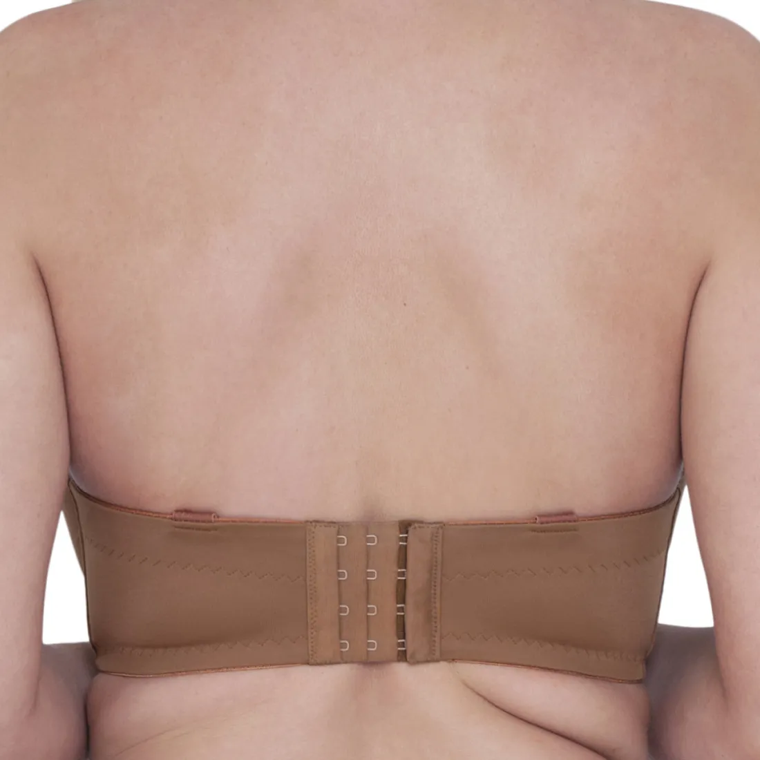 Soutien-gorge bandeau armatures marron en nylon