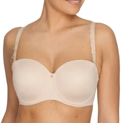 Soutien-gorge bandeau coques plongeant cappuccino