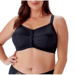 Soutien-gorge classique à bonnets couvrants avec fermeture frontale - Noir