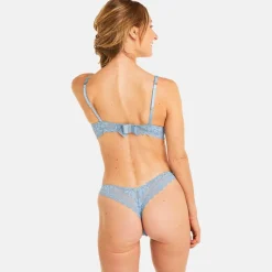 Soutien-gorge coque moulée push-up bleu Siwa