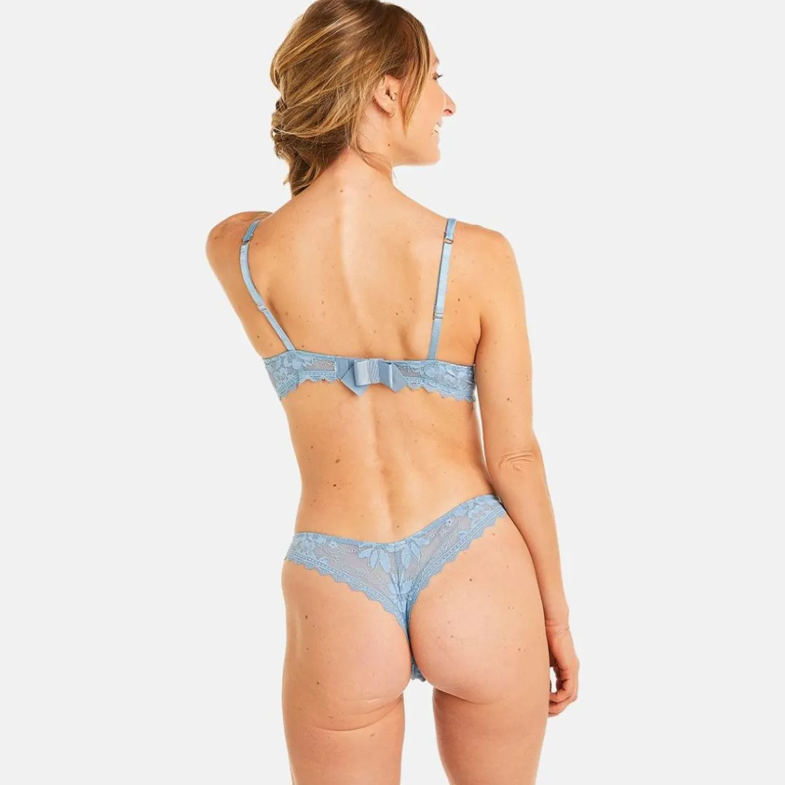 Soutien-gorge coque moulée push-up bleu Siwa