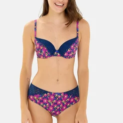Soutien-gorge coques à armatures - Tournesol Fond Bleu Rose foncé