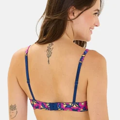 Soutien-gorge coques à armatures - Tournesol Fond Bleu Rose foncé