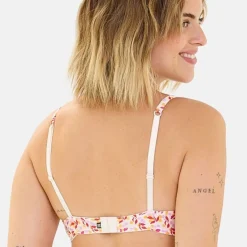 Soutien-gorge coques à armatures rose feuillage et baies