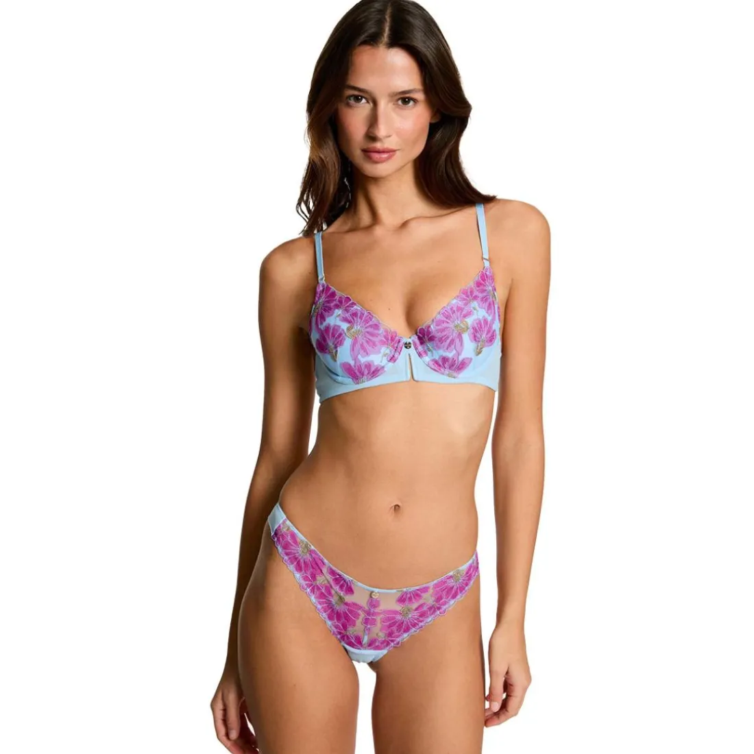 Soutien-gorge coques moulées bleu Clemence