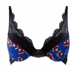 Soutien-gorge coques moulées bleu roi/rouge - Morgan