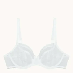 Soutien-gorge corbeille à armatures détail en résille - Blanc
