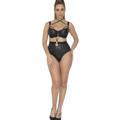 Soutien-gorge corbeille armatures demi-sein noir en viscose