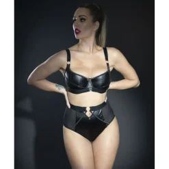 Soutien-gorge corbeille armatures demi-sein noir en viscose