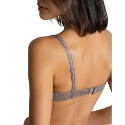 Soutien-gorge corbeille en tulle transparent - Gris