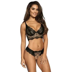 Soutien-gorge corset armatures Noir à dentelle Axami