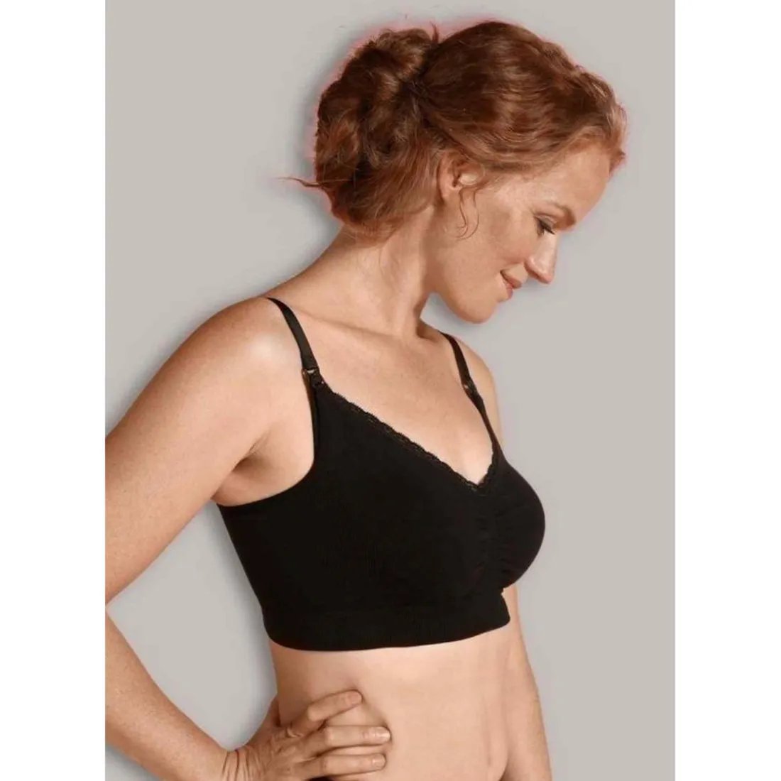 Soutien-gorge de grossesse et allaitement biologique - Noir Carriwell en coton
