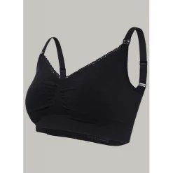 Soutien-gorge de grossesse et allaitement biologique - Noir Carriwell en coton