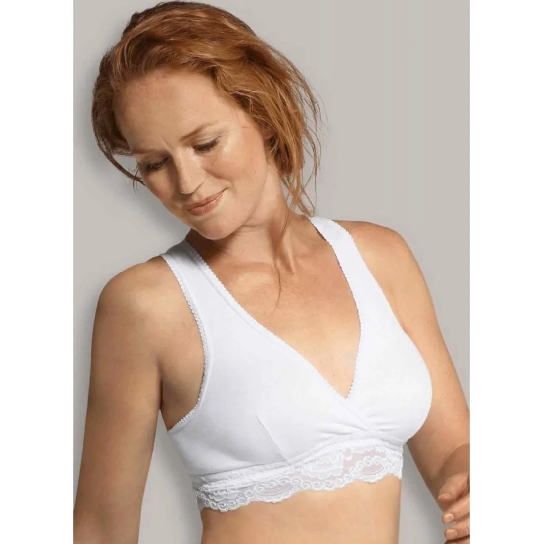 Soutien-gorge de grossesse et allaitement cache-c?ur - Blanc Carriwell en coton