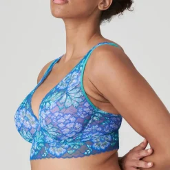 Soutien-gorge demi-mousse plongeant bleu