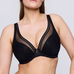 Soutien-gorge demi-mousse plongeant noir