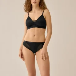 Soutien-gorge doux et agréable avec détails en maille noir