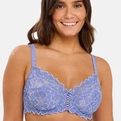 Soutien-gorge emboitant à armatures dentelle - Bleu