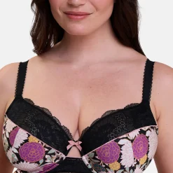 Soutien-gorge emboitant avec armatures multicolore noir