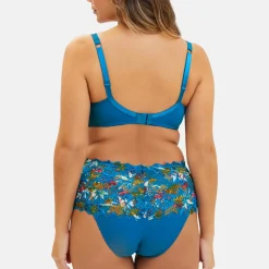 Soutien-gorge emboitant avec armatures en dentelle bleu