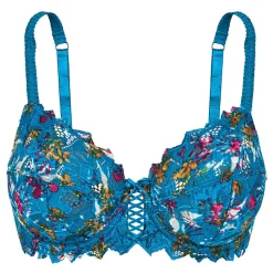 Soutien-gorge emboitant avec armatures en dentelle bleu