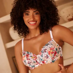 Soutien-gorge emboitant avec armatures - Blanc - Floral