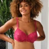 Soutien-gorge emboitant avec armatures en dentelle sorbet Cerise
