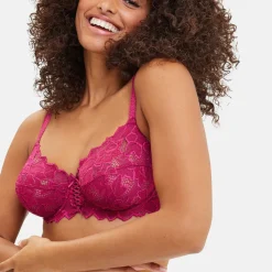Soutien-gorge emboitant avec armatures en dentelle sorbet Cerise