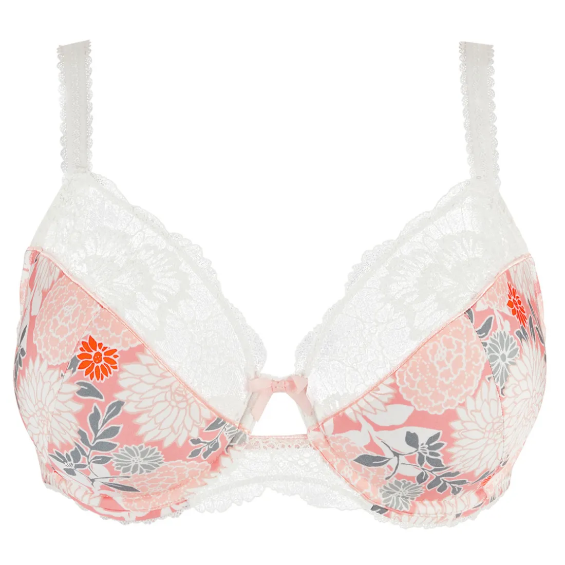 Soutien-gorge emboitant avec armatures multicolore blanc