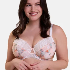 Soutien-gorge emboitant avec armatures multicolore blanc