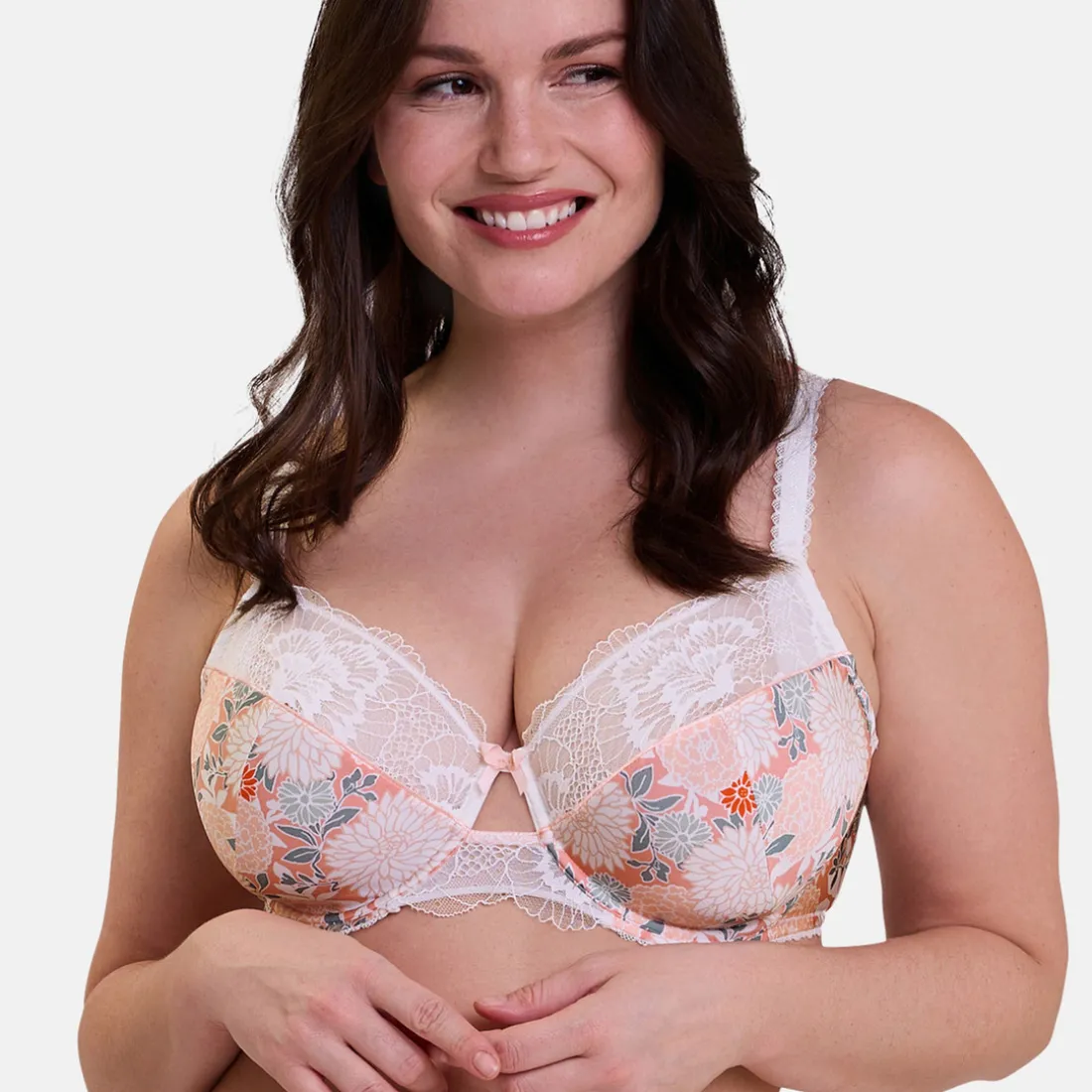 Soutien-gorge emboitant avec armatures multicolore blanc