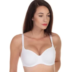 Soutien-gorge emboitant en coton avec armatures blanc