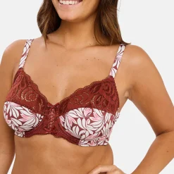 Soutien-gorge emboîtant Amélie Print Imprimé Floral Rouge Cabernet