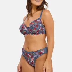 Soutien-gorge emboîtant Arum Mosaïc Imprimé Fleurs Givrées multicolore